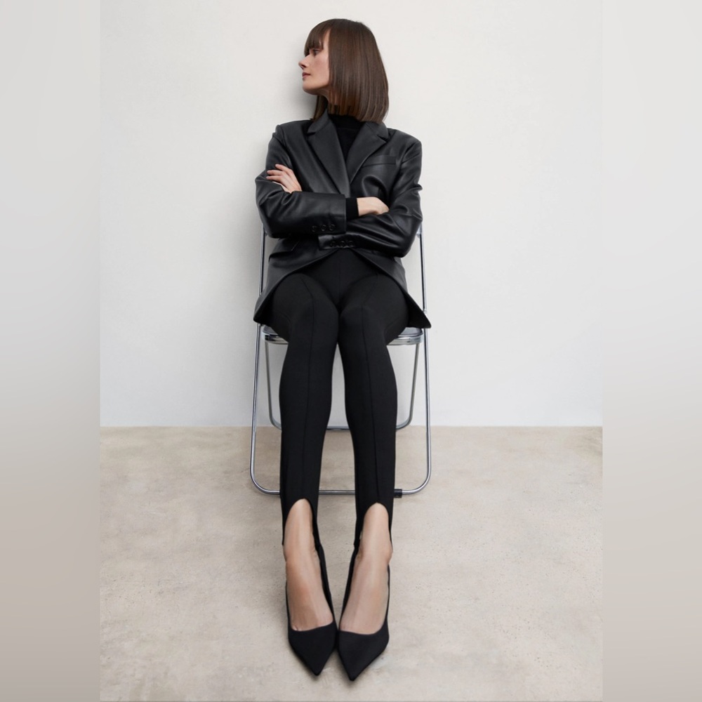 Mango Black Basic Leggings